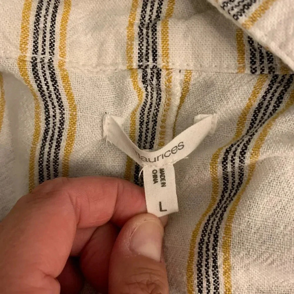 Maurices Linen Blazer - Cream, Yellow & Black - Picture 2 of 9